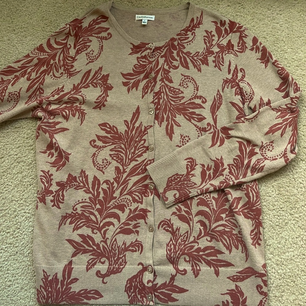 Croft&Barrow Victorian Floral Cardigan